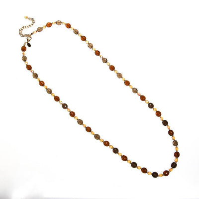 Vintage Joan Rivers Smokey and Citrine Crystal Beaded Necklace by Joan Rivers - Vintage Meet Modern Vintage Jewelry - Chicago, Illinois - #oldhollywoodglamour #vintagemeetmodern #designervintage #jewelrybox #antiquejewelry #vintagejewelry
