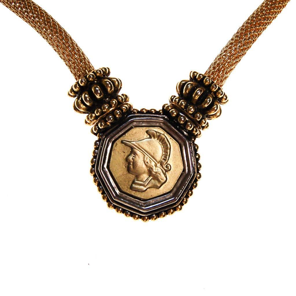 Vintage Gold French Coin Necklace by 1980s - Vintage Meet Modern Vintage Jewelry - Chicago, Illinois - #oldhollywoodglamour #vintagemeetmodern #designervintage #jewelrybox #antiquejewelry #vintagejewelry
