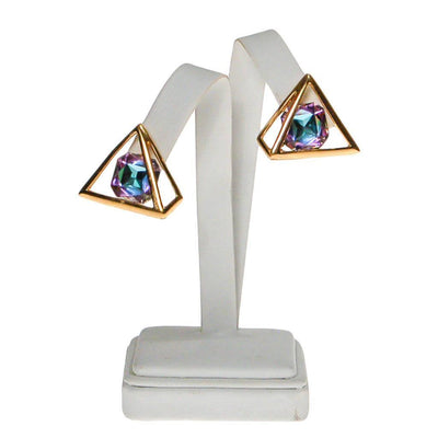 Vintage Piscitelli Prism Rhinestone Statement Earrings by Piscitelli - Vintage Meet Modern Vintage Jewelry - Chicago, Illinois - #oldhollywoodglamour #vintagemeetmodern #designervintage #jewelrybox #antiquejewelry #vintagejewelry