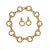 Vintage Piscitelli Large Gold Cable Link Necklace and Earring Set, 1980s, Designer