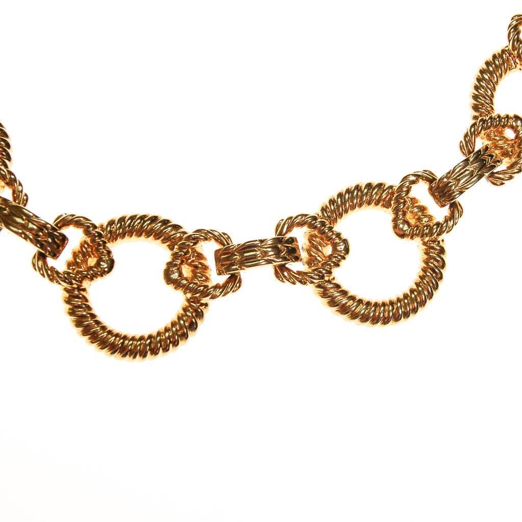 Vintage Piscitelli Large Gold Cable Link Necklace and Earring Set, 1980s, Designer by Piscitelli - Vintage Meet Modern Vintage Jewelry - Chicago, Illinois - #oldhollywoodglamour #vintagemeetmodern #designervintage #jewelrybox #antiquejewelry #vintagejewelry