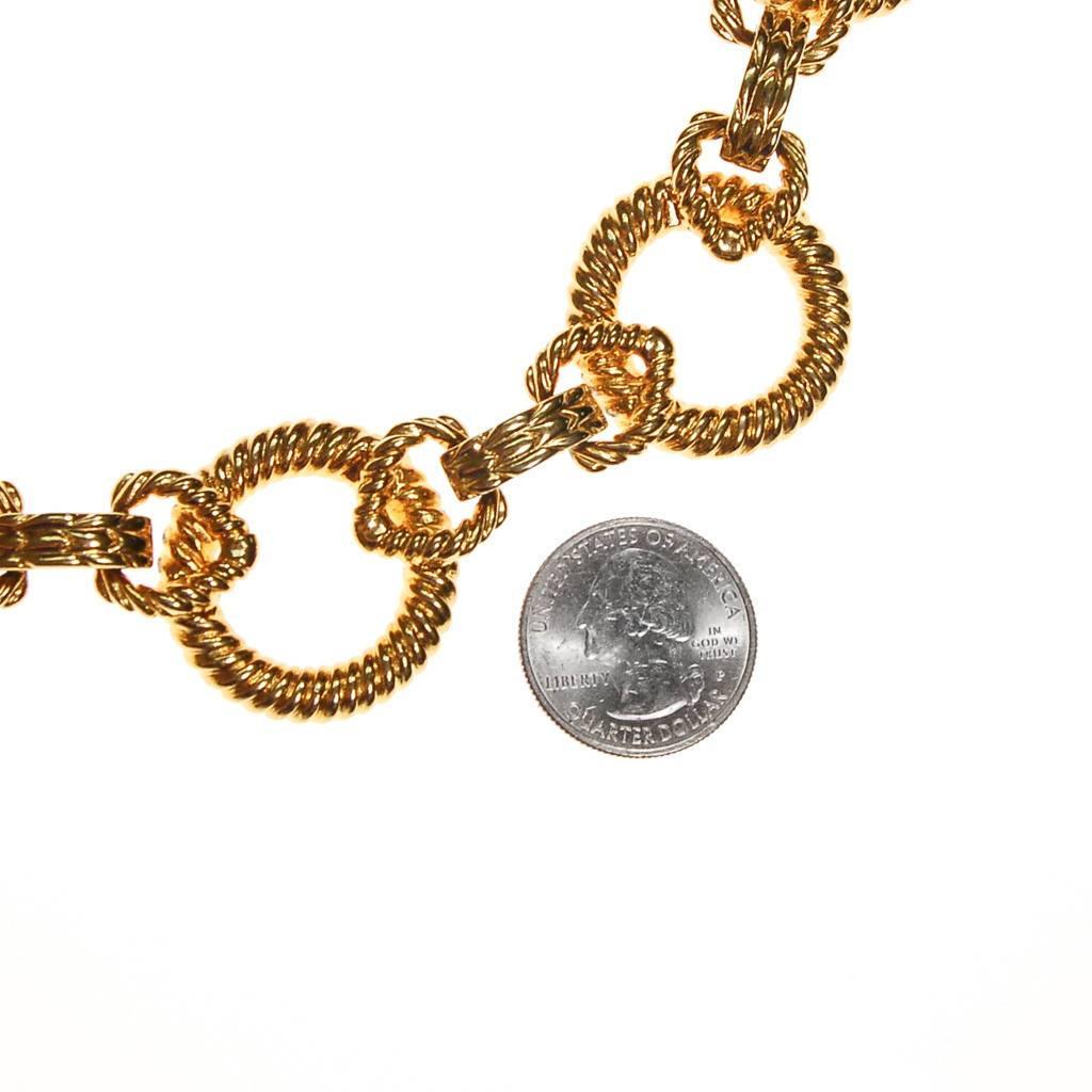 Vintage Piscitelli Large Gold Cable Link Necklace and Earring Set, 1980s, Designer by Piscitelli - Vintage Meet Modern Vintage Jewelry - Chicago, Illinois - #oldhollywoodglamour #vintagemeetmodern #designervintage #jewelrybox #antiquejewelry #vintagejewelry