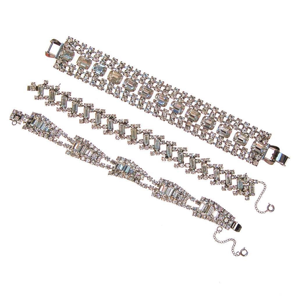 Vintage Art Deco Rhinestone Bracelet by 1950s - Vintage Meet Modern Vintage Jewelry - Chicago, Illinois - #oldhollywoodglamour #vintagemeetmodern #designervintage #jewelrybox #antiquejewelry #vintagejewelry