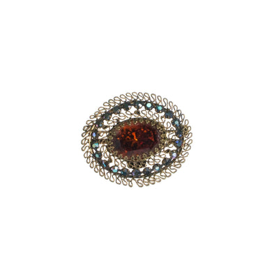 Vintage Smoke and Marcasite Rhinestone Brooch by Made in Austria - Vintage Meet Modern Vintage Jewelry - Chicago, Illinois - #oldhollywoodglamour #vintagemeetmodern #designervintage #jewelrybox #antiquejewelry #vintagejewelry