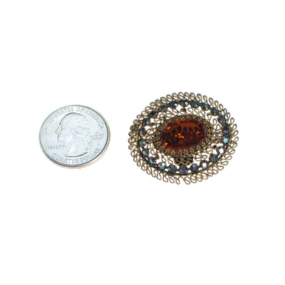 Vintage Smoke and Marcasite Rhinestone Brooch by Made in Austria - Vintage Meet Modern Vintage Jewelry - Chicago, Illinois - #oldhollywoodglamour #vintagemeetmodern #designervintage #jewelrybox #antiquejewelry #vintagejewelry