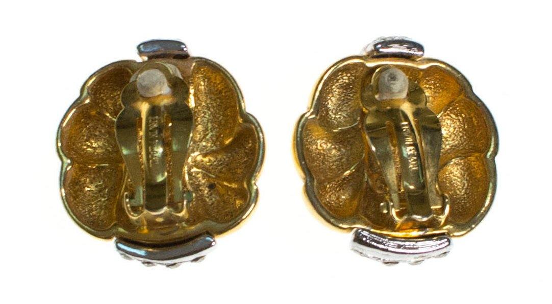 Vintage Erwin Pearl Gold and Sparkling Rhinestone Earrings by Erwin Pearl - Vintage Meet Modern Vintage Jewelry - Chicago, Illinois - #oldhollywoodglamour #vintagemeetmodern #designervintage #jewelrybox #antiquejewelry #vintagejewelry