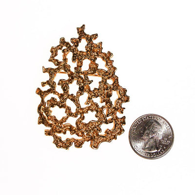 Vintage Panetta Brutalist Modern Gold Tone Brooch, Pendant by Panetta - Vintage Meet Modern Vintage Jewelry - Chicago, Illinois - #oldhollywoodglamour #vintagemeetmodern #designervintage #jewelrybox #antiquejewelry #vintagejewelry