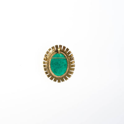 Mid Century Modern Faux Jade Brooch Pendant by 1960s - Vintage Meet Modern Vintage Jewelry - Chicago, Illinois - #oldhollywoodglamour #vintagemeetmodern #designervintage #jewelrybox #antiquejewelry #vintagejewelry