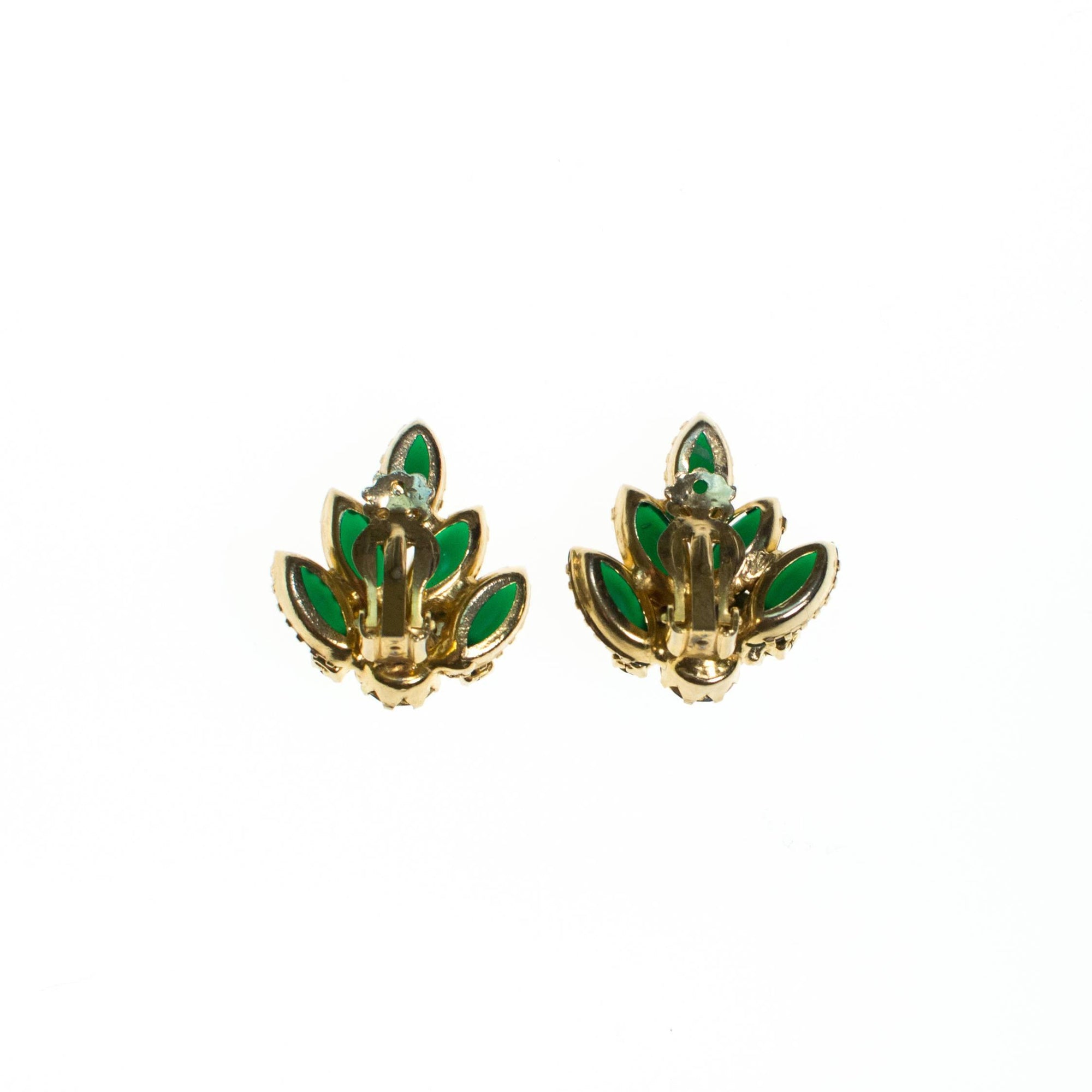 Vintage Emerald Green and Blue Aurora Borealis Rhinestone Statement Earrings by 1950s - Vintage Meet Modern Vintage Jewelry - Chicago, Illinois - #oldhollywoodglamour #vintagemeetmodern #designervintage #jewelrybox #antiquejewelry #vintagejewelry