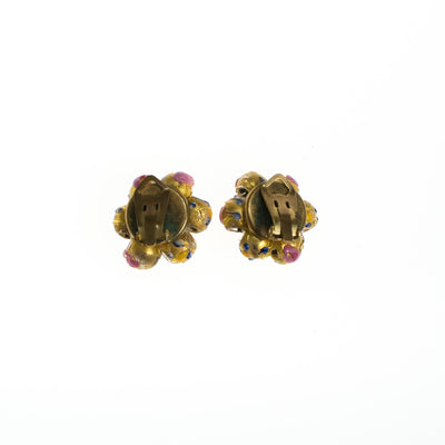 Vintage Gold and Pink Venetian Glass Wedding Cake Bead Earrings by 1930s - Vintage Meet Modern Vintage Jewelry - Chicago, Illinois - #oldhollywoodglamour #vintagemeetmodern #designervintage #jewelrybox #antiquejewelry #vintagejewelry