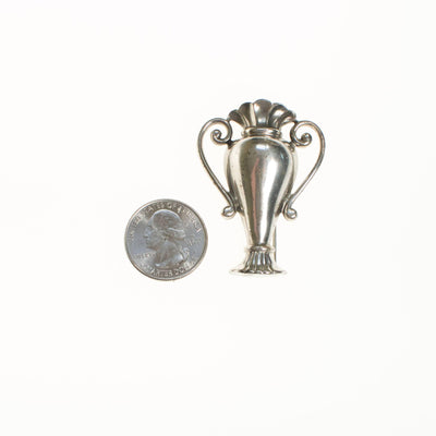 Monet Sterling Silver Urn Fur Clip by Monet - Vintage Meet Modern Vintage Jewelry - Chicago, Illinois - #oldhollywoodglamour #vintagemeetmodern #designervintage #jewelrybox #antiquejewelry #vintagejewelry