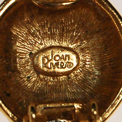 Vintage Joan Rivers Cream, Tan, Taupe Geometric Earrings by joan Rivers - Vintage Meet Modern Vintage Jewelry - Chicago, Illinois - #oldhollywoodglamour #vintagemeetmodern #designervintage #jewelrybox #antiquejewelry #vintagejewelry