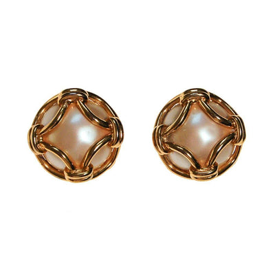 Vintage Joan Rivers Caged Pearl Earrings by Joan Rivers - Vintage Meet Modern Vintage Jewelry - Chicago, Illinois - #oldhollywoodglamour #vintagemeetmodern #designervintage #jewelrybox #antiquejewelry #vintagejewelry