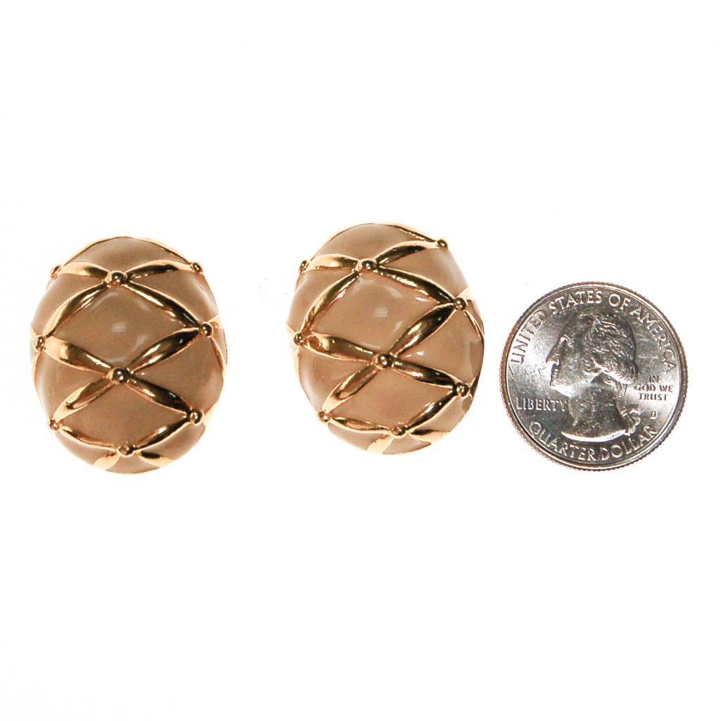 Vintage Joan Rivers Cream and Gold Earrings by Joan Rivers - Vintage Meet Modern Vintage Jewelry - Chicago, Illinois - #oldhollywoodglamour #vintagemeetmodern #designervintage #jewelrybox #antiquejewelry #vintagejewelry