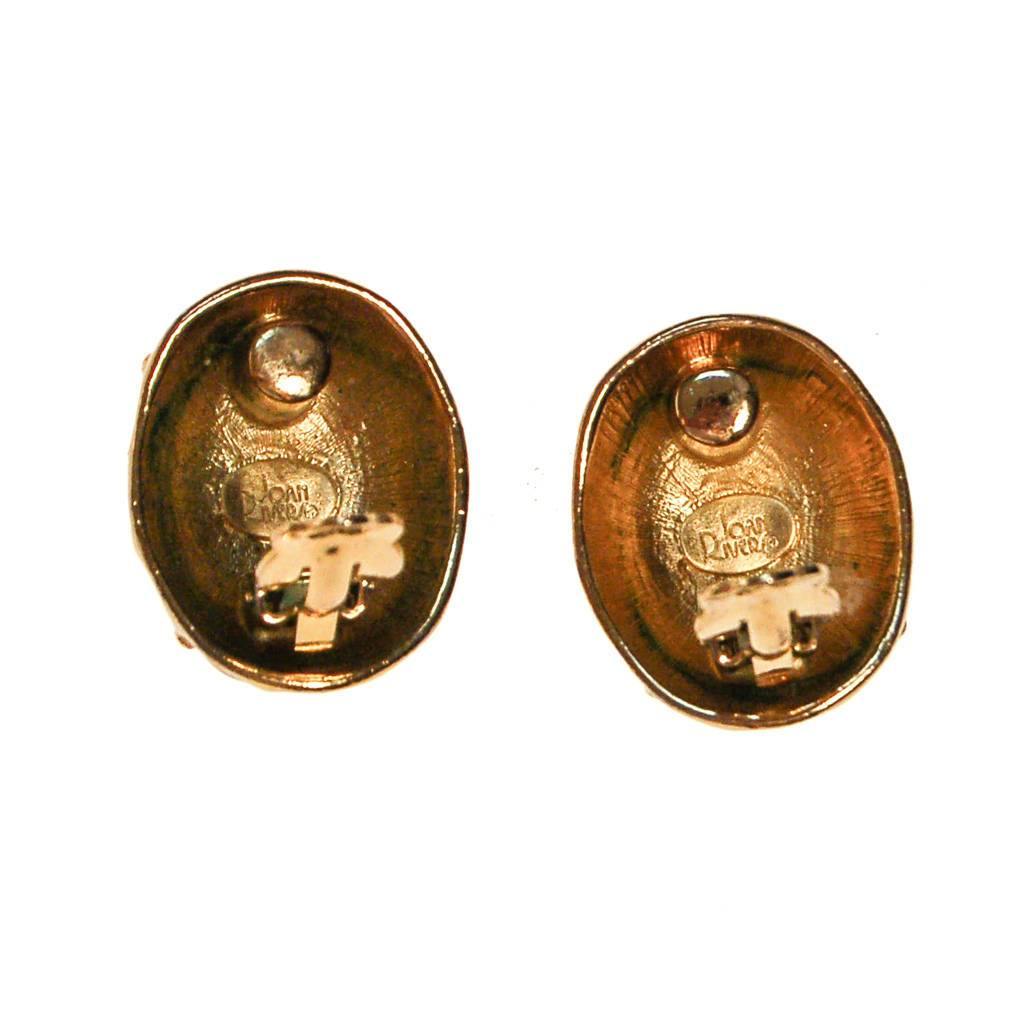 Vintage Joan Rivers Cream and Gold Earrings by Joan Rivers - Vintage Meet Modern Vintage Jewelry - Chicago, Illinois - #oldhollywoodglamour #vintagemeetmodern #designervintage #jewelrybox #antiquejewelry #vintagejewelry