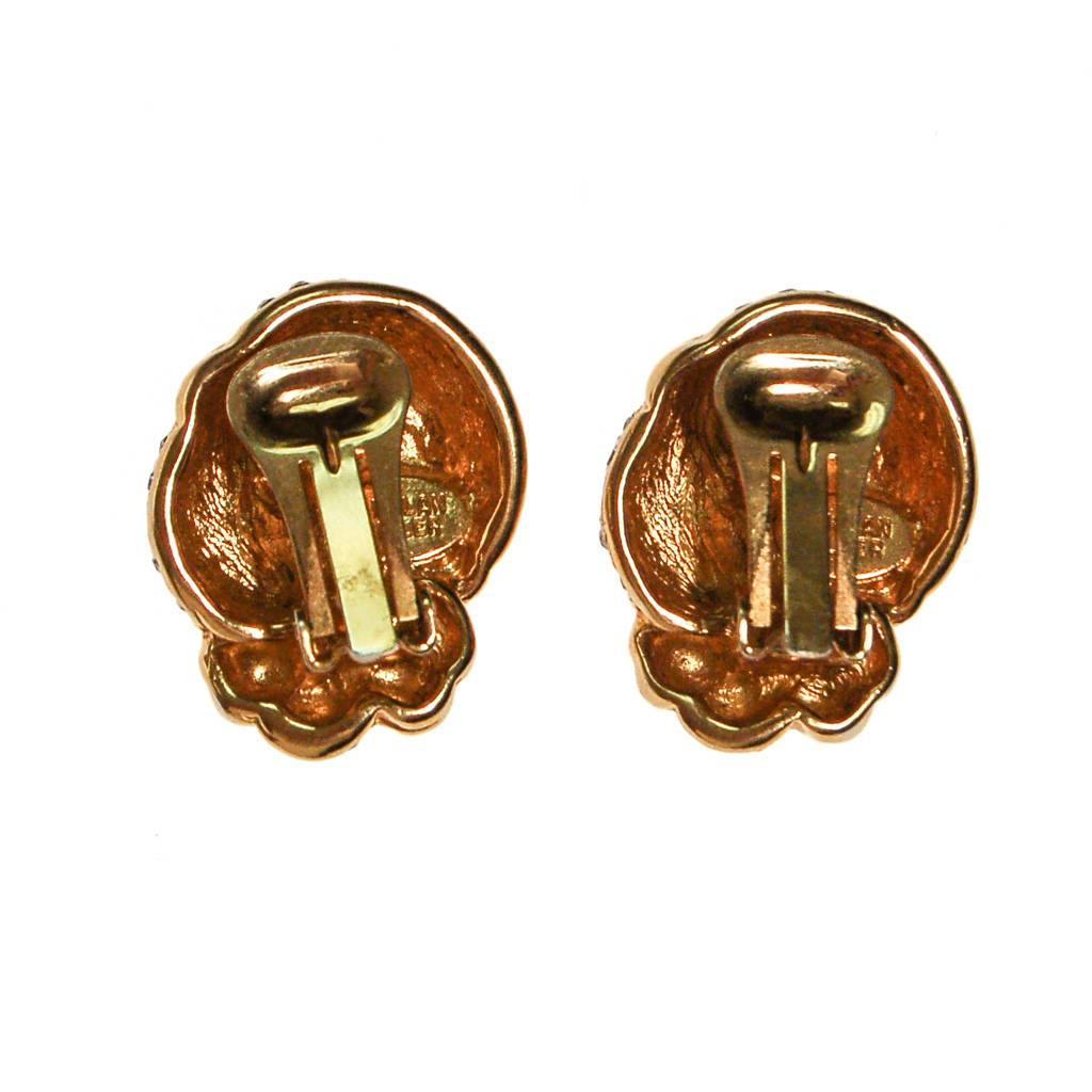 Vintage Nolan Miller Gold Knot and Pave Rhinestone Earrings by Nolan Miller - Vintage Meet Modern Vintage Jewelry - Chicago, Illinois - #oldhollywoodglamour #vintagemeetmodern #designervintage #jewelrybox #antiquejewelry #vintagejewelry