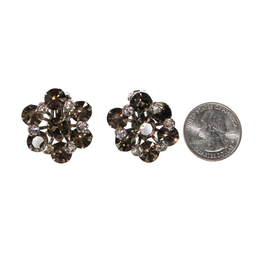 Black Diamond and Diamante Art Deco Rhinestone Earrings by 1950s - Vintage Meet Modern Vintage Jewelry - Chicago, Illinois - #oldhollywoodglamour #vintagemeetmodern #designervintage #jewelrybox #antiquejewelry #vintagejewelry