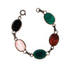 Vintage Semi Precious Scarab Bracelet, Onyx, Rose Quartz, Jade, Chrysoprase, 1960s by 1960s - Vintage Meet Modern Vintage Jewelry - Chicago, Illinois - #oldhollywoodglamour #vintagemeetmodern #designervintage #jewelrybox #antiquejewelry #vintagejewelry