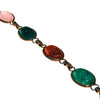 Vintage Semi Precious Scarab Bracelet, Onyx, Rose Quartz, Jade, Chrysoprase, 1960s by 1960s - Vintage Meet Modern Vintage Jewelry - Chicago, Illinois - #oldhollywoodglamour #vintagemeetmodern #designervintage #jewelrybox #antiquejewelry #vintagejewelry