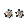 Vintage Opaline, Blue, Smokey Gray Rhinestone Statement Earrings by 1960s - Vintage Meet Modern Vintage Jewelry - Chicago, Illinois - #oldhollywoodglamour #vintagemeetmodern #designervintage #jewelrybox #antiquejewelry #vintagejewelry