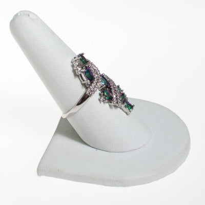 Vintage Mystic Topaz Statement Ring, Silver Tone by 1980s - Vintage Meet Modern Vintage Jewelry - Chicago, Illinois - #oldhollywoodglamour #vintagemeetmodern #designervintage #jewelrybox #antiquejewelry #vintagejewelry