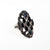 Vintage Hematite and Marcasite Victorian Gothic Revival Ring, Silver Setting