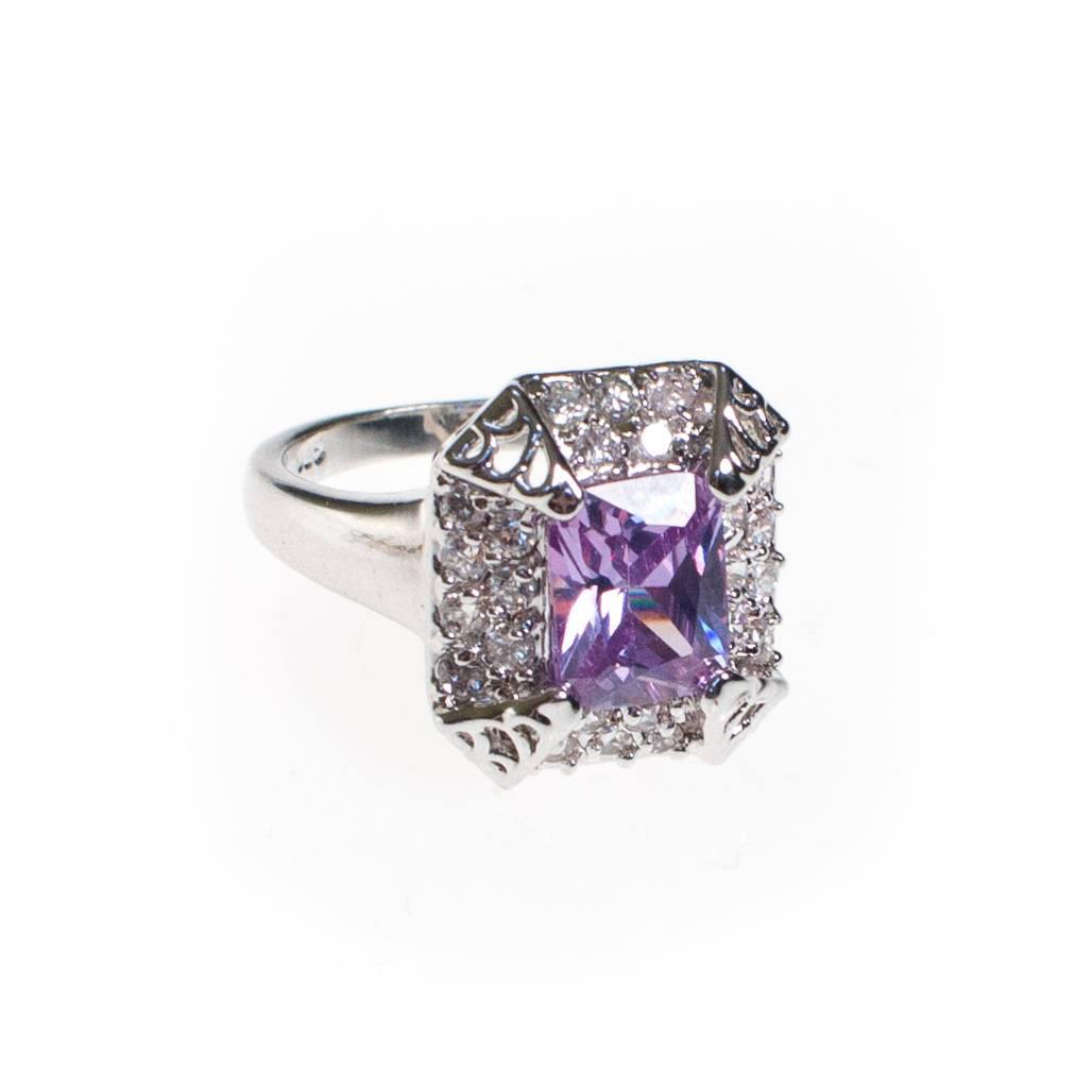 Vintage Tanzanite and CZ Cocktail Ring