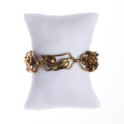 Vintage Art Nouveau Floral Link Bracelet by Art Nouveau - Vintage Meet Modern Vintage Jewelry - Chicago, Illinois - #oldhollywoodglamour #vintagemeetmodern #designervintage #jewelrybox #antiquejewelry #vintagejewelry