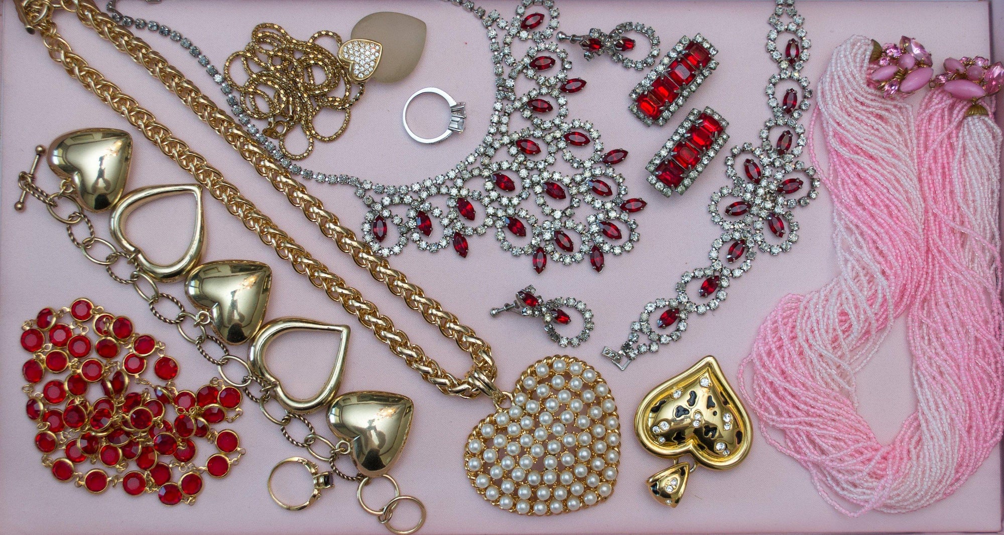 Swarovski Red Bezel Set Crystal Necklace by Swarovski - Vintage Meet Modern Vintage Jewelry - Chicago, Illinois - #oldhollywoodglamour #vintagemeetmodern #designervintage #jewelrybox #antiquejewelry #vintagejewelry