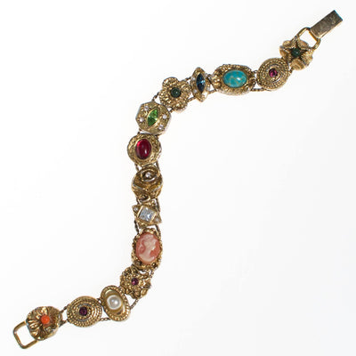 Vintage Victorian Revival Slide Bracelet with Cameo and Pearls by 1950s - Vintage Meet Modern Vintage Jewelry - Chicago, Illinois - #oldhollywoodglamour #vintagemeetmodern #designervintage #jewelrybox #antiquejewelry #vintagejewelry