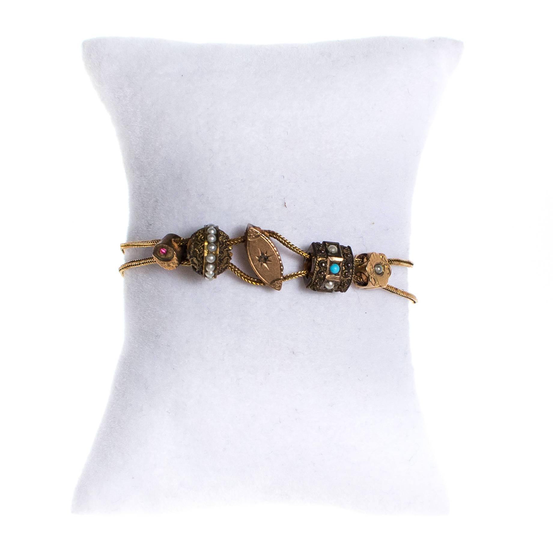 Delicate Vintage Victorian Revival Slide Bracelet by 1950s - Vintage Meet Modern Vintage Jewelry - Chicago, Illinois - #oldhollywoodglamour #vintagemeetmodern #designervintage #jewelrybox #antiquejewelry #vintagejewelry