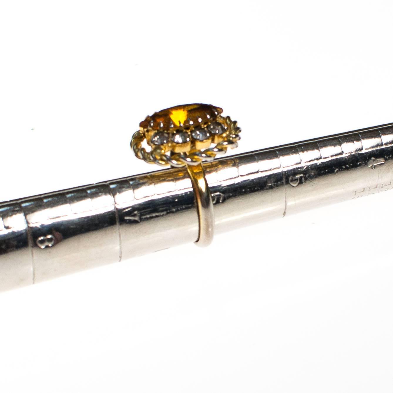 Amber Crystal Statement Ring with Rhinestones by 1960s - Vintage Meet Modern Vintage Jewelry - Chicago, Illinois - #oldhollywoodglamour #vintagemeetmodern #designervintage #jewelrybox #antiquejewelry #vintagejewelry