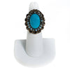 Vintage Turquoise and Rhinestone Statement Ring by 1960s - Vintage Meet Modern Vintage Jewelry - Chicago, Illinois - #oldhollywoodglamour #vintagemeetmodern #designervintage #jewelrybox #antiquejewelry #vintagejewelry