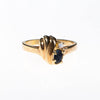 Sapphire and CZ Gold Ring by 1980s - Vintage Meet Modern Vintage Jewelry - Chicago, Illinois - #oldhollywoodglamour #vintagemeetmodern #designervintage #jewelrybox #antiquejewelry #vintagejewelry
