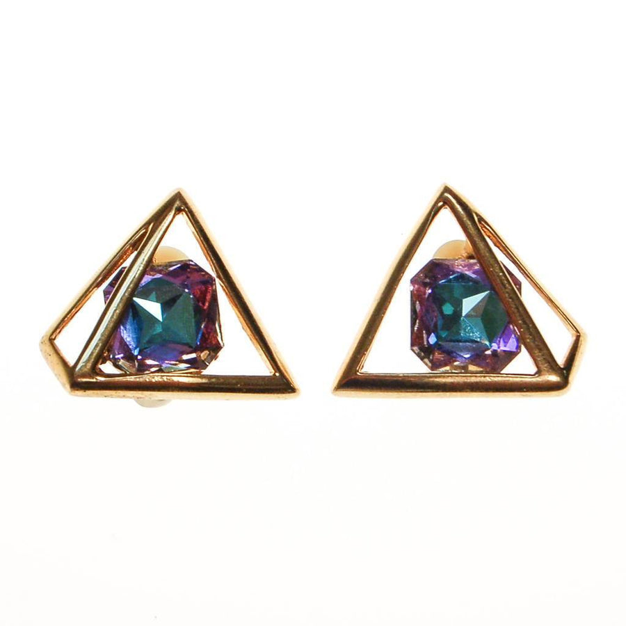 Vintage Piscitelli Prism Rhinestone Statement Earrings by Piscitelli - Vintage Meet Modern Vintage Jewelry - Chicago, Illinois - #oldhollywoodglamour #vintagemeetmodern #designervintage #jewelrybox #antiquejewelry #vintagejewelry