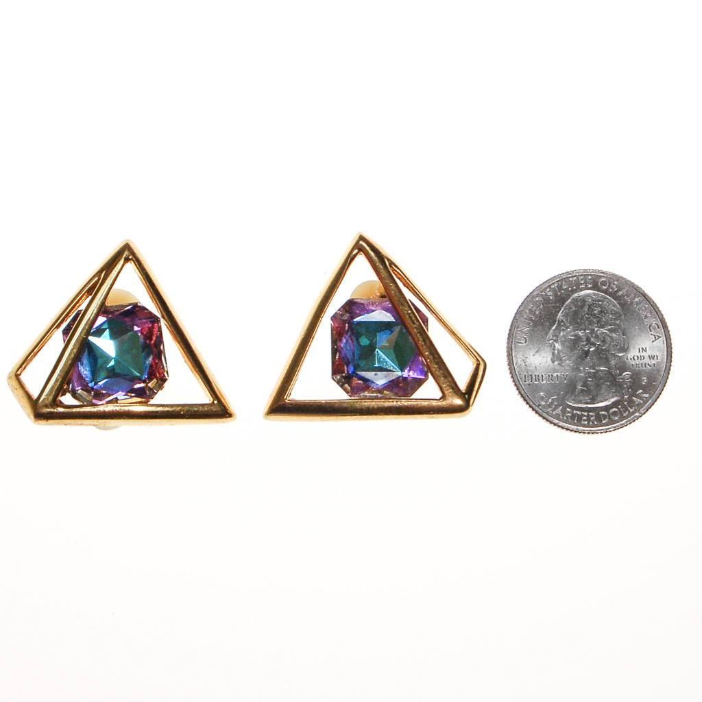 Vintage Piscitelli Prism Rhinestone Statement Earrings by Piscitelli - Vintage Meet Modern Vintage Jewelry - Chicago, Illinois - #oldhollywoodglamour #vintagemeetmodern #designervintage #jewelrybox #antiquejewelry #vintagejewelry