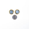 Vintage Light Blue Satin Glass Cabochon Statement Earrings by 1980s - Vintage Meet Modern Vintage Jewelry - Chicago, Illinois - #oldhollywoodglamour #vintagemeetmodern #designervintage #jewelrybox #antiquejewelry #vintagejewelry