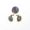 Vintage Blue Rhinestone Earrings Set in Gold Tone by 1960s - Vintage Meet Modern Vintage Jewelry - Chicago, Illinois - #oldhollywoodglamour #vintagemeetmodern #designervintage #jewelrybox #antiquejewelry #vintagejewelry