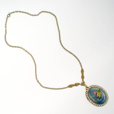 Floral Filigree Pendant Necklace by West Germany - Vintage Meet Modern Vintage Jewelry - Chicago, Illinois - #oldhollywoodglamour #vintagemeetmodern #designervintage #jewelrybox #antiquejewelry #vintagejewelry