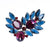 Bi Color Blue and Purple Rhinestone Brooch