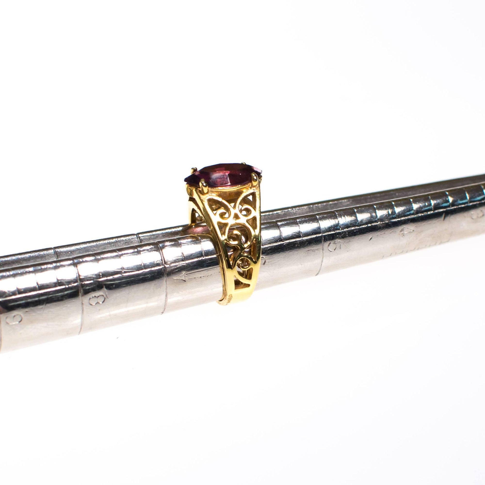 Amethyst Statement Ring, Gold Plated by Amethyst - Vintage Meet Modern Vintage Jewelry - Chicago, Illinois - #oldhollywoodglamour #vintagemeetmodern #designervintage #jewelrybox #antiquejewelry #vintagejewelry