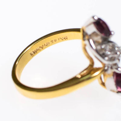 Amethyst and CZ Statement Ring, Gold Plated Marquise Cut Stones by Amethyst - Vintage Meet Modern Vintage Jewelry - Chicago, Illinois - #oldhollywoodglamour #vintagemeetmodern #designervintage #jewelrybox #antiquejewelry #vintagejewelry