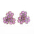 Purple Lucite Flower Earrings with Rhinestones