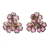 Purple Lucite Flower Earrings with Rhinestones by 1950s - Vintage Meet Modern Vintage Jewelry - Chicago, Illinois - #oldhollywoodglamour #vintagemeetmodern #designervintage #jewelrybox #antiquejewelry #vintagejewelry