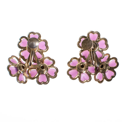 Purple Lucite Flower Earrings with Rhinestones by 1950s - Vintage Meet Modern Vintage Jewelry - Chicago, Illinois - #oldhollywoodglamour #vintagemeetmodern #designervintage #jewelrybox #antiquejewelry #vintagejewelry