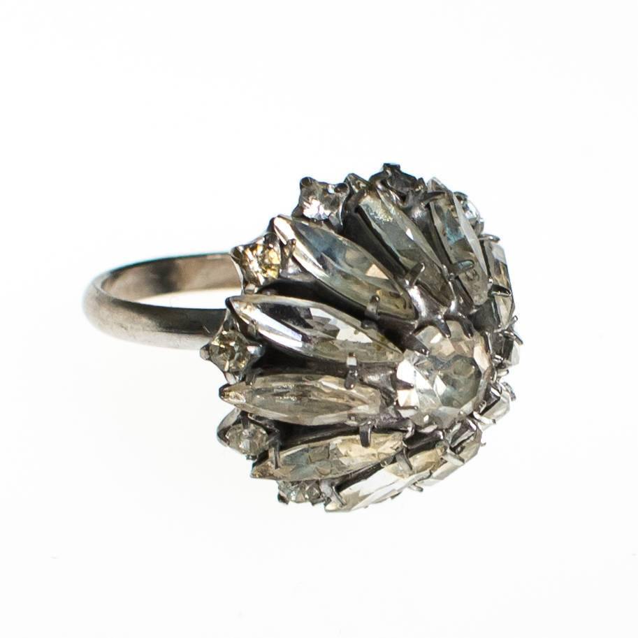 Art Deco Crystal Rhinestone Ring