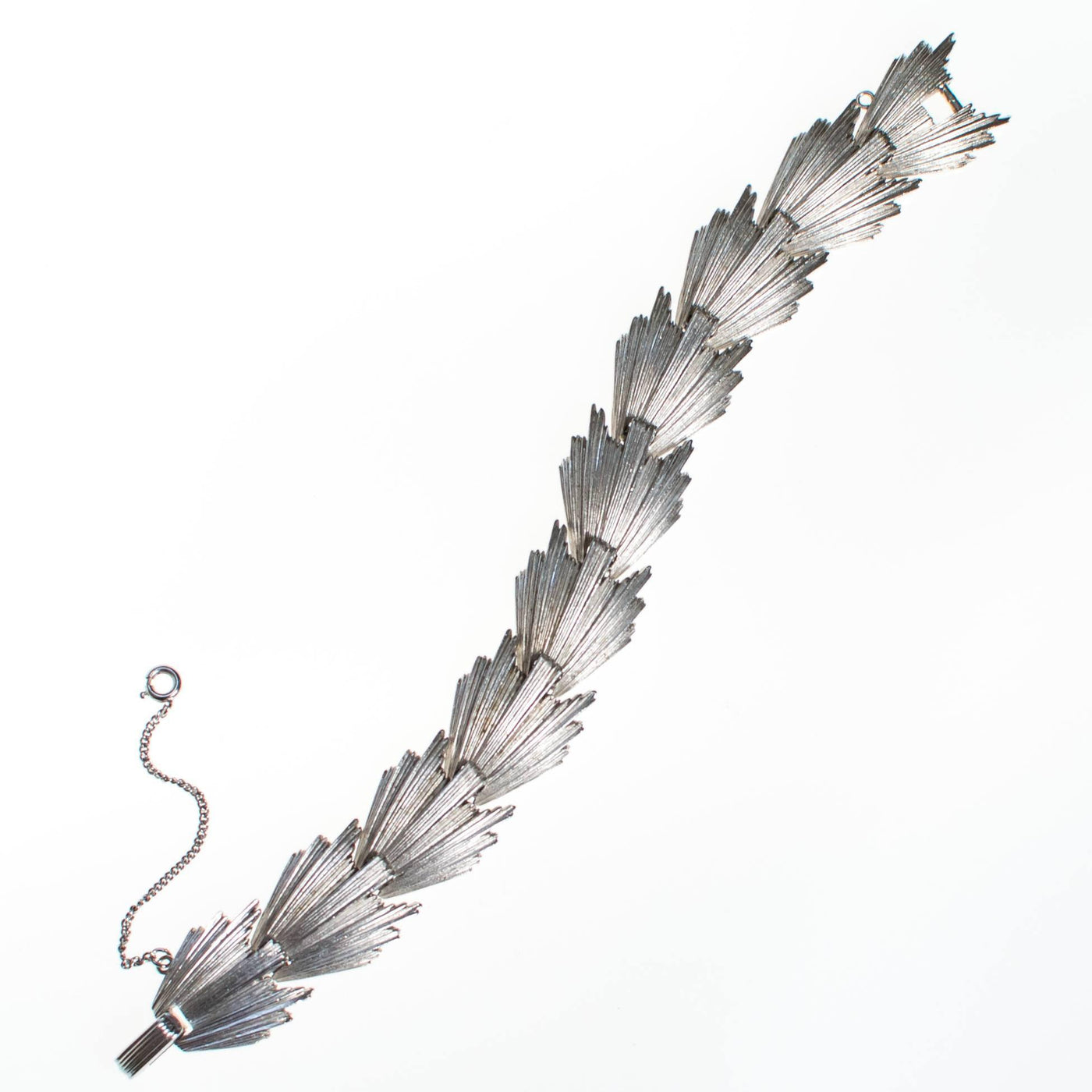 Vintage Crown Trifari Silver Wide Link Bracelet