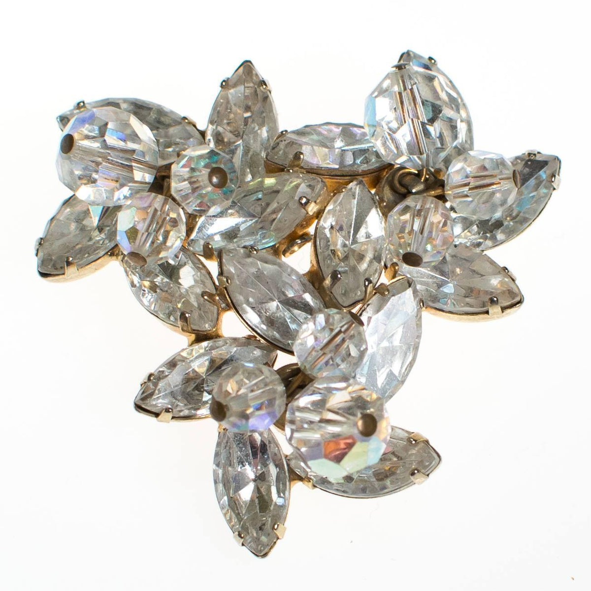 Vintage Aurora Borealis Cha Cha Crystal Rhinestone Brooch