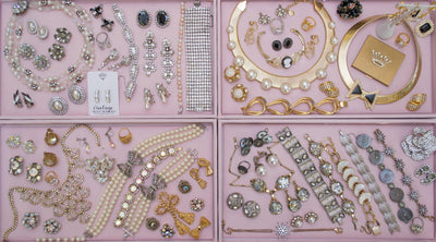 Vintage Gray Mother of Pearl and Smoke Crystal Earrings by 1950's - Vintage Meet Modern Vintage Jewelry - Chicago, Illinois - #oldhollywoodglamour #vintagemeetmodern #designervintage #jewelrybox #antiquejewelry #vintagejewelry