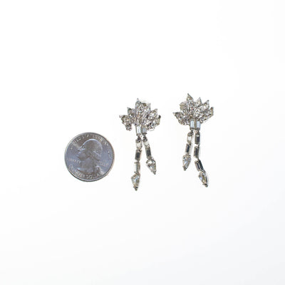 Vintage Crystal Rhinestone Dangling Statement Earrings by 1950s - Vintage Meet Modern Vintage Jewelry - Chicago, Illinois - #oldhollywoodglamour #vintagemeetmodern #designervintage #jewelrybox #antiquejewelry #vintagejewelry